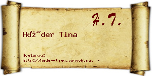 Héder Tina névjegykártya